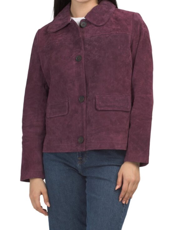 NVLT Jackets & Blazers - NVLT Bordeaux Suede Trucker Jacket